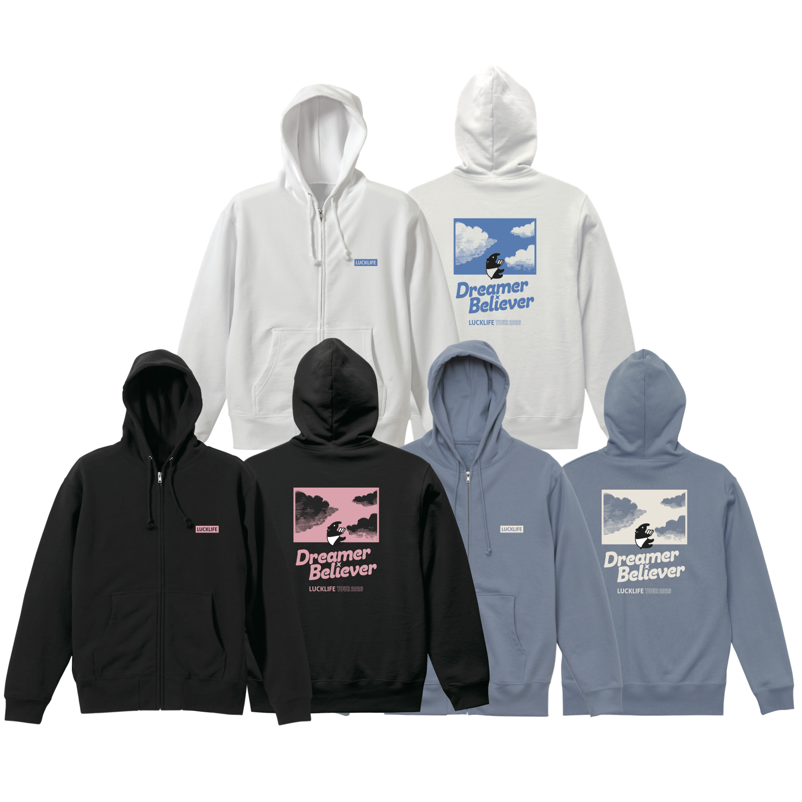 Dreamer Believer ジップパーカー